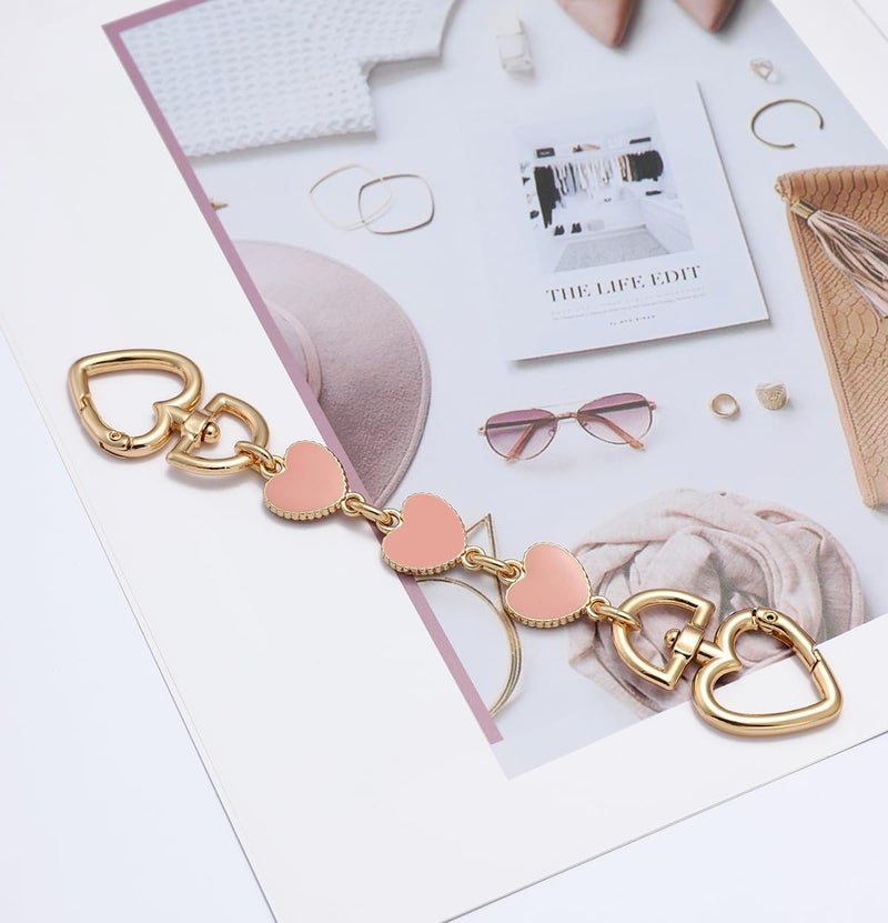 Anbys Store 2Pcs Bag Extender Chain Heart Moon Purse Extender Chain for Handbags Purse Strap Extenders Pink Bag Charms - Image 2
